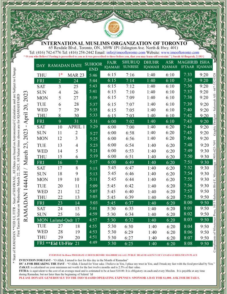 Ramadan IMO of Toronto